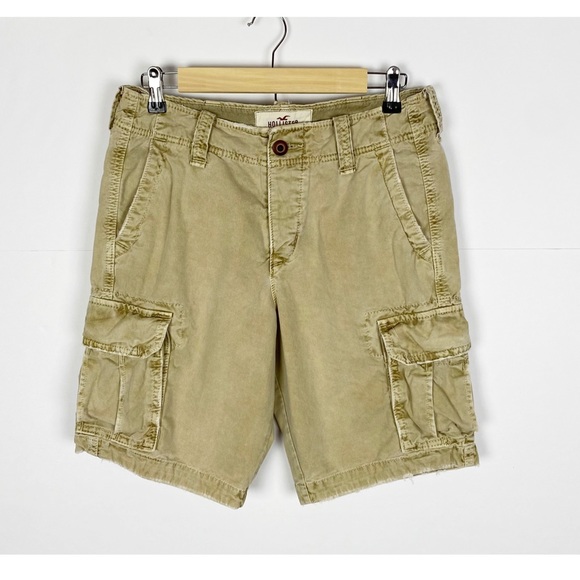 Hollister Shorts Mens Size 30 Khaki Cargo Button Fly Chino Flat - Picture 6 of 6